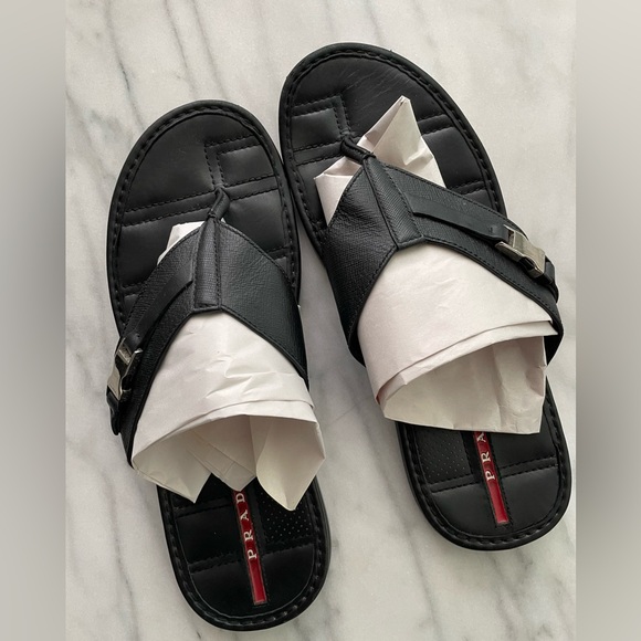 Prada Leather Sandals - Men’s Size 11 - Picture 1 of 8